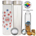 16 Oz. Clear Glass Water/ Candy Cylinder Bottle (Screen Printed)